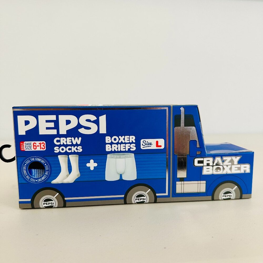 CRAZY BOXER 2 PIECE PEPSI CREW SOCKS AND BOZER BRIEFS GIFT SET